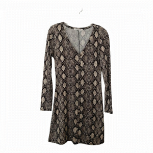 Caution  to the wind snakeskin mini shirt dress size S